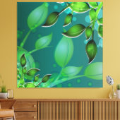 Verse Tuin Bladeren Blauwgroen Ingewikkeld Canvas (Insitu (Woonkamer))