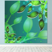 Verse Tuin Bladeren Blauwgroen Ingewikkeld Canvas (Insitu (Houten vloer))