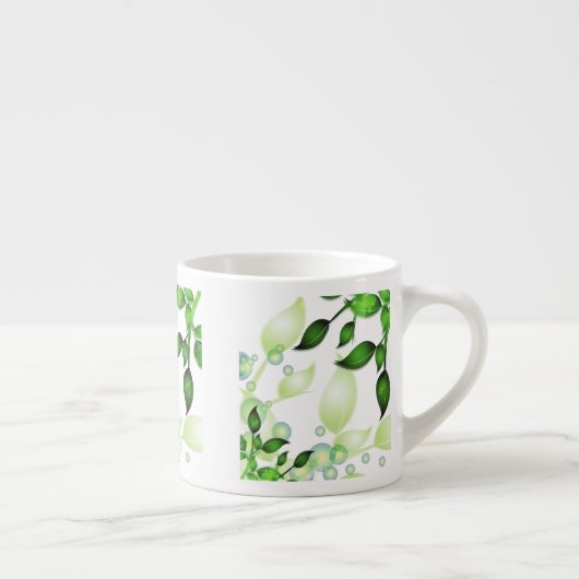 Verse Tuin Bladeren op Wit Espresso Kop (Rechts)