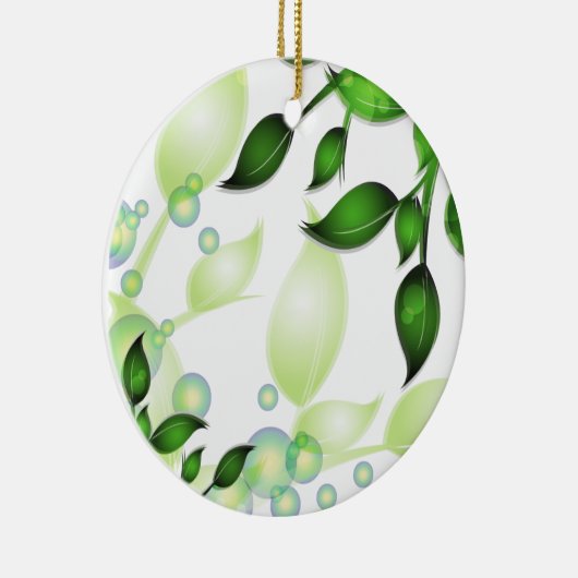 Verse Tuin Bladeren op Wit Keramisch Ornament (Rechts)