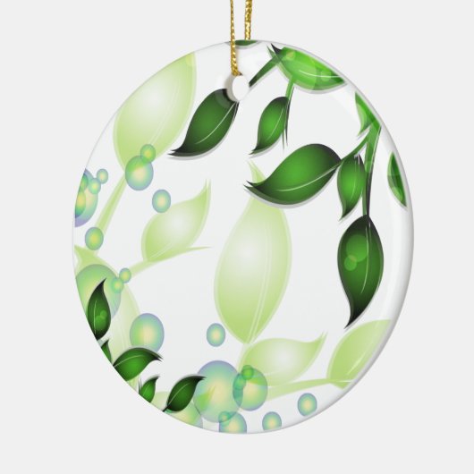 Verse Tuin Bladeren op Wit Keramisch Ornament (Links)