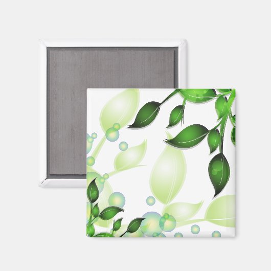 Verse Tuin Bladeren op Wit Magneet (Voorkant / Achterkant)