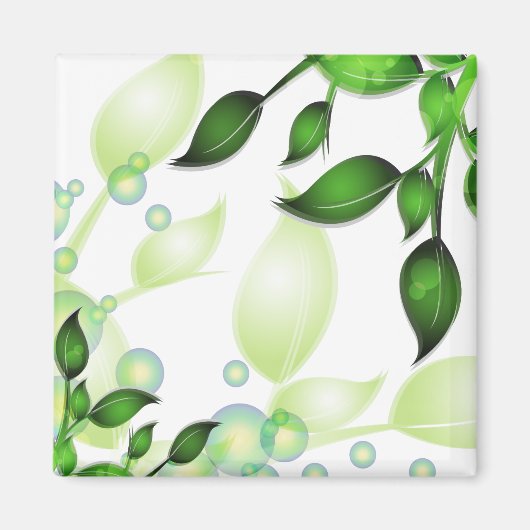 Verse Tuin Bladeren op Wit Magneet (Voorkant)