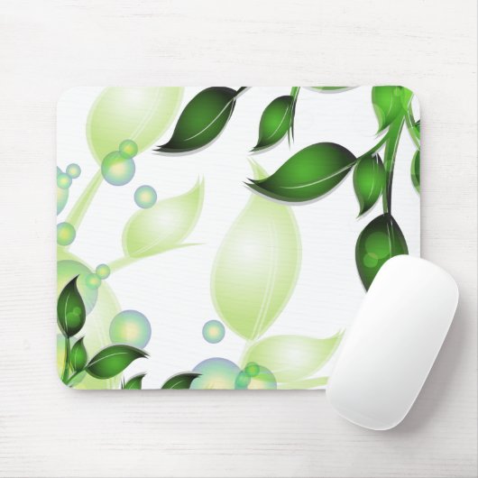 Verse Tuin Bladeren op Wit Muismat (Met muis)