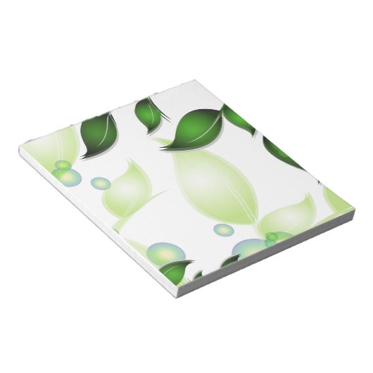 Verse Tuin Bladeren op Wit Notitieblok (Schuin)