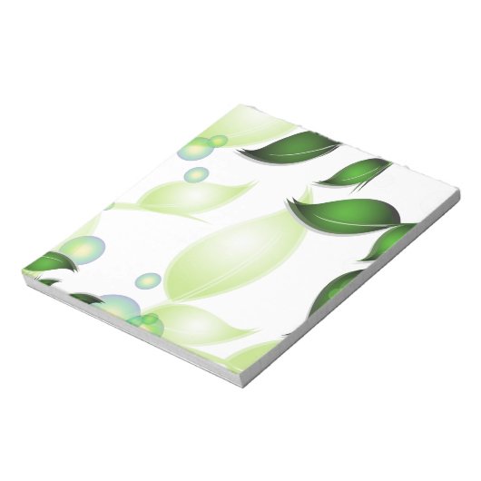 Verse Tuin Bladeren op Wit Notitieblok (Linkerzijde)