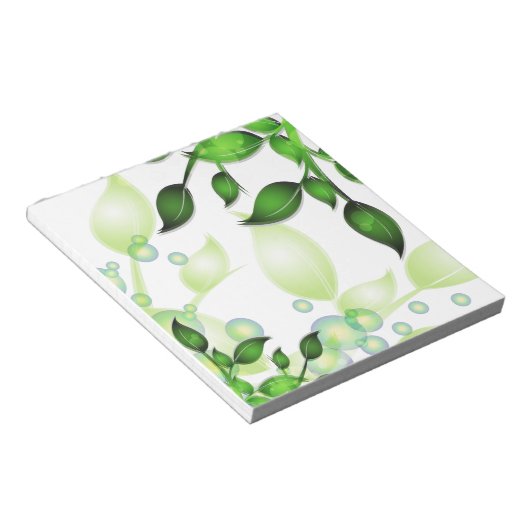 Verse Tuin Bladeren op Wit Notitieblok (Schuin)