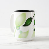 Verse Tuin Bladeren op Wit Tweekleurige Koffiemok (Voorkant links)