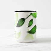 Verse Tuin Bladeren op Wit Tweekleurige Koffiemok (Center)