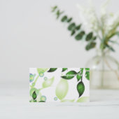 Verse Tuin Bladeren op Wit Visitekaartje (Staand voorkant)