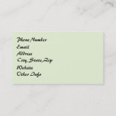 Verse Tuin Bladeren op Wit Visitekaartje (Achterkant)