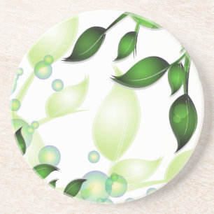 Verse Tuin Bladeren op Wit Zandsteen Onderzetter