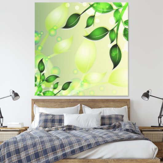 Verse tuinbladeren gewikkeld canvas (Insitu (Slaapkamer))