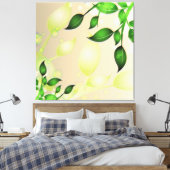 Verse tuinbladeren gewikkeld canvas afdruk (Insitu (Slaapkamer))