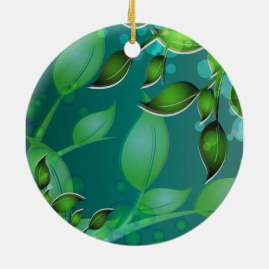 verse tuinbladeren keramisch ornament (Achterkant)