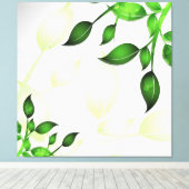 Verse tuinbladeren op wit gewikkeld canvas (Insitu (Houten vloer))