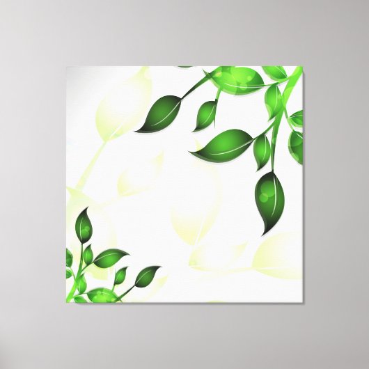 Verse tuinbladeren op wit gewikkeld canvas afdruk (Voorkant)