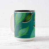 verse tuinbladeren tweekleurige koffiemok (Voorkant links)