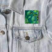 verse tuinbladeren vierkante button 5,1 cm (In situ)