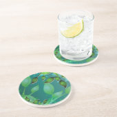 verse tuinbladeren zandsteen onderzetter (Zijkant)