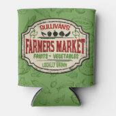 Verse tuinbouwer en naam van de plaatselijke landb blikjeskoeler (Voorkant)