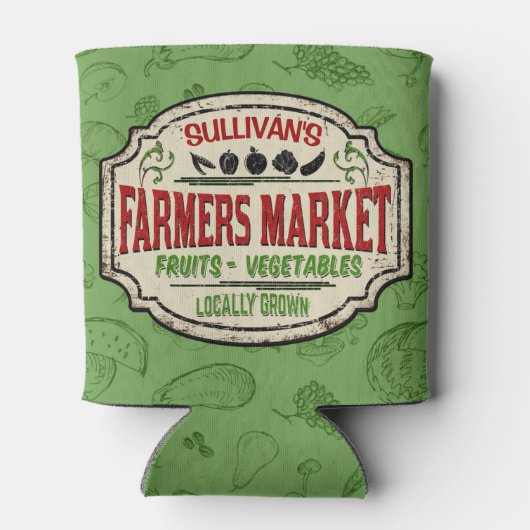 Verse tuinbouwer en naam van de plaatselijke landb blikjeskoeler (Achterkant)