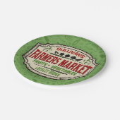 Verse tuinbouwer en naam van de plaatselijke landb papieren bordje (Gekanteld)