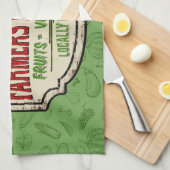 Verse tuinbouwer en naam van de plaatselijke landb theedoek (Quarter Fold)