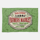 Verse tuinbouwer en naam van de plaatselijke landb theedoek (Horizontaal)