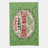 Verse tuinbouwer en naam van de plaatselijke landb theedoek (Verticaal)