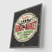 Verse tuinbouwer en naam van de plaatselijke landb vierkante klok (Hoek)