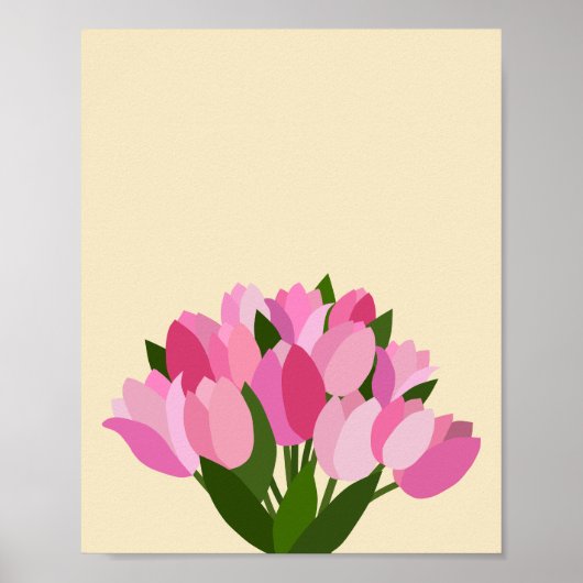 Verse tulpen pastel geel en roze poster (Voorkant)