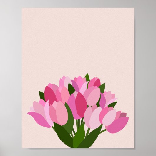 Verse tulpen roze bloemen poster (Voorkant)