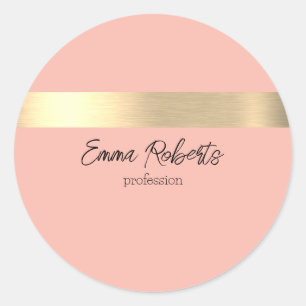 Verse tulpen Roze Goud Folie Rustieke Neppe Ronde Sticker