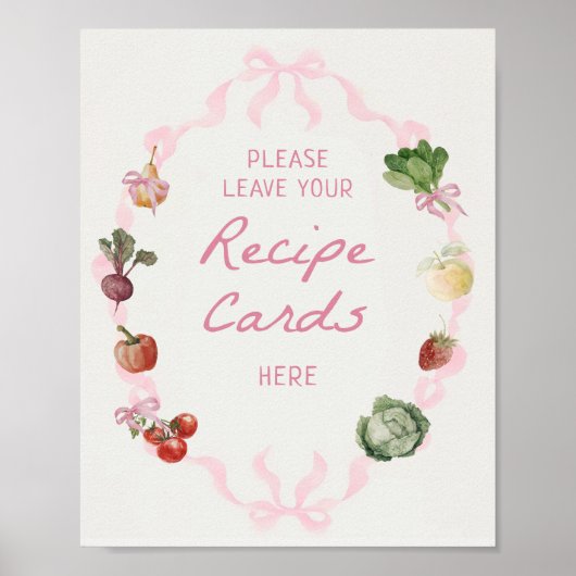 Verse Uit De Markt Bruids Shower Recept Poster (Voorkant)