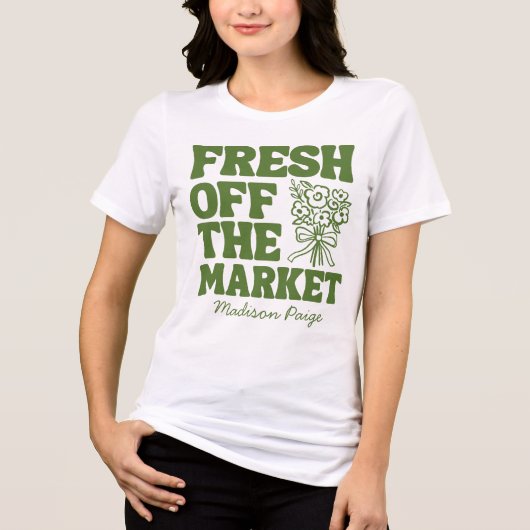 Verse Uit de Markt Weelderige Groene Bruidsdouche Tri-Blend Shirt (Voorkant)