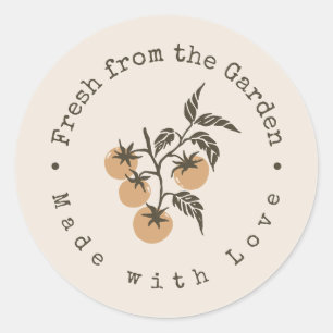 Verse Uit De Tuin Botanische Tomaat Aangepaste Zan Ronde Sticker