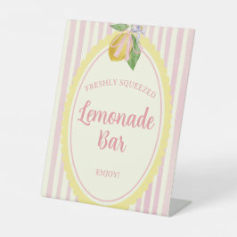 Verse Uitgeknepen Limonade Bar Roze Citroen Feest Reclamebord Met Voetstuk