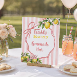 Verse Uitgeknepen Limonade Roze Strik Baby Borrel  Poster