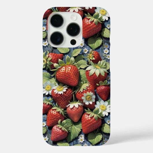 Verse uitgezochte aardbeien en witte bloesems Case-Mate iPhone case (Achterkant)