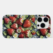 Verse uitgezochte aardbeien en witte bloesems Case-Mate iPhone case (Achterkant (horizontaal))