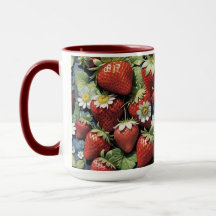 Verse uitgezochte aardbeien en witte bloesems