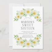 Verse uitnodiging van Daisy Floral Sweet Sixteen (Voorkant)