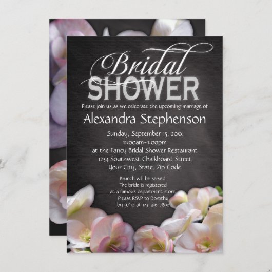 Verse uitnodigingen voor flesjes en karton Bridal (Voorkant / Achterkant)