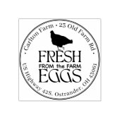 Verse van Boerderij eieren met Elegant Hen-karton Rubberstempel (Afrduk)