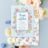 Verse van de markt Blue Bridal Shower Uitnodiging