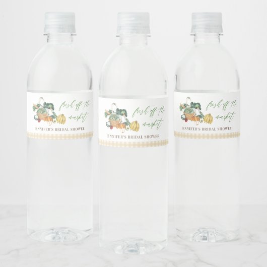 Verse Van De Markt Boerenmarkt Bruidsdouche Waterfles Etiket (Flessen)