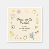 Verse Van De Markt met de Hand Getekende Bruidsdou Servet (Voorkant)