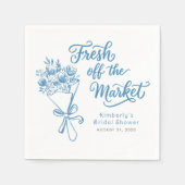 Verse Van De Markt Stofblauwe Bruiloftssalon Servet (Voorkant)