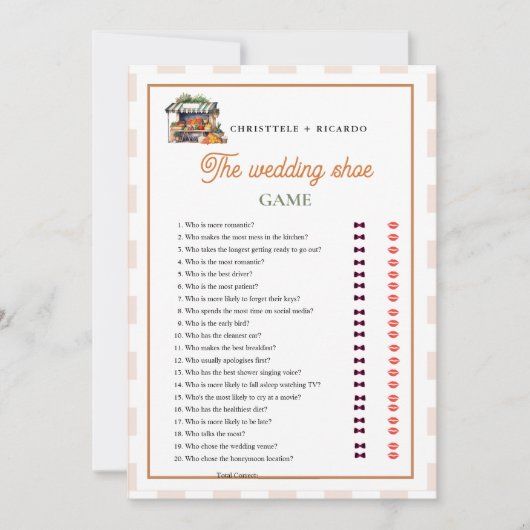 Verse van de markt Tuin Trouwen Schoen Game Kaart (Voorkant)